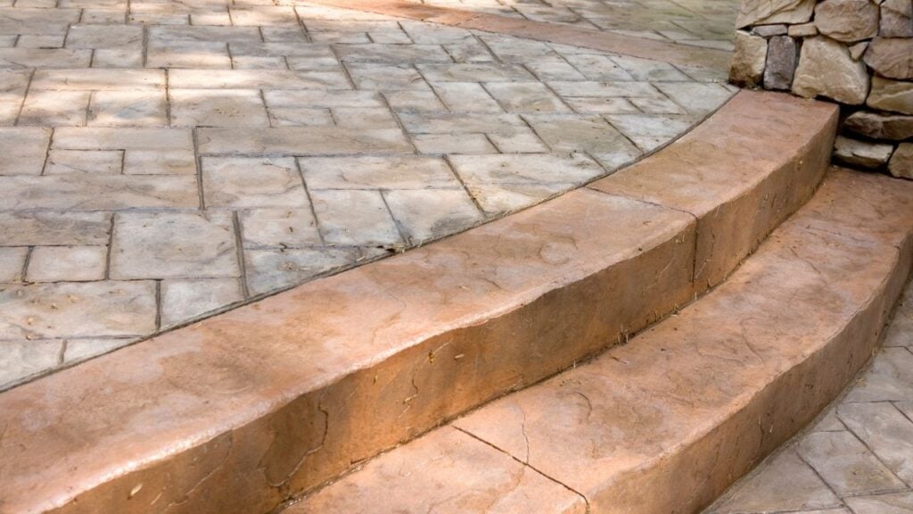 An aesthetically pleasing outdoor area showcasing the versatility of stamped concrete.